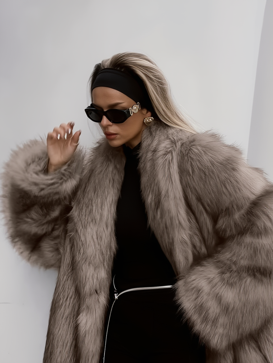 Statement Full-Length Shaggy Faux Fur Maxi Coat