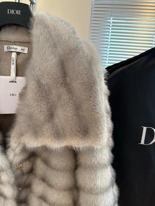 Luxe Ribbed Fur Cropped Jacket