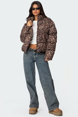 The Empress Leopard-Print Oversized Puffer Jacket