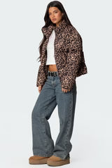 The Empress Leopard-Print Oversized Puffer Jacket
