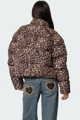 The Empress Leopard-Print Oversized Puffer Jacket