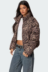 The Empress Leopard-Print Oversized Puffer Jacket