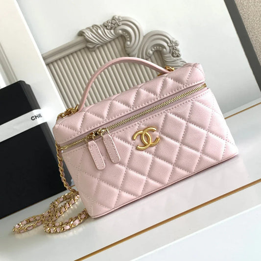 Small Grained Leather Flap Bag (23cm) – 24k Gold Hardware